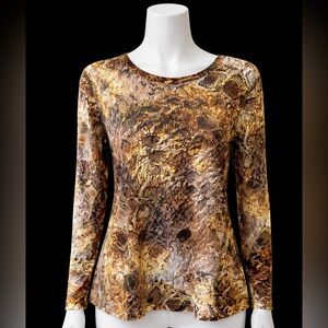 Karen Kane Sheer Top
Size XL
Animal Print with Black, Brown, & Yellow